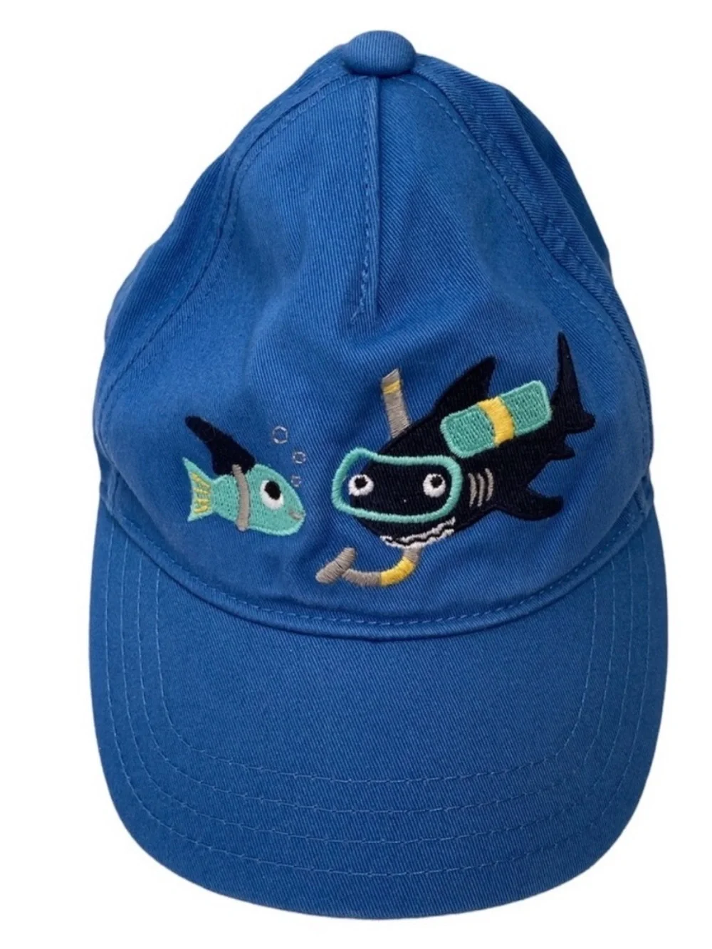 Gymboree Blue Shark Snorkel Baseball Cap Toddler 2T-3T Cotton Adjustable Hat
